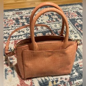 Faux Snakeskin Purse w/Long strap and Handles